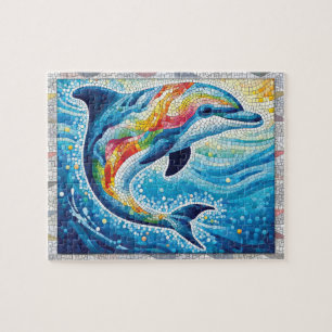 Delfin-Mosaik, Ozean, Fliesen, Geschenk,  Puzzle