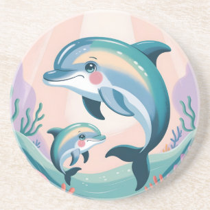 Delfin-Mutter und Baby Getränkeuntersetzer