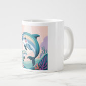 Delfin-Mutter und Baby Jumbo-Tasse (Vorderseite Rechts)