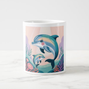 Delfin-Mutter und Baby Jumbo-Tasse