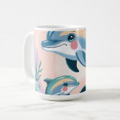 Delfin-Mutter und Baby Kaffeetasse (Vorderseite Links)