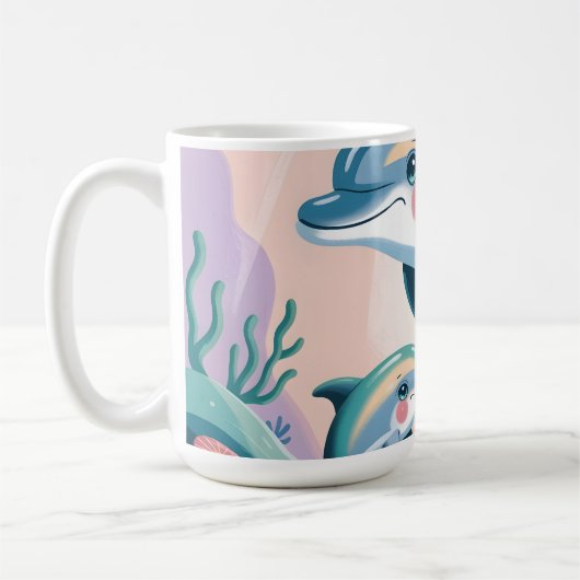 Delfin-Mutter und Baby Kaffeetasse (Links)