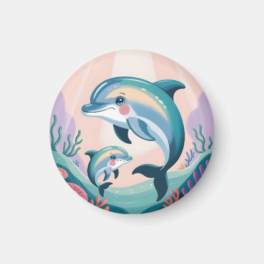 Delfin-Mutter und Baby Magnet (Vorne)