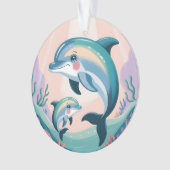 Delfin-Mutter und Baby Ornament (Vorderseite)