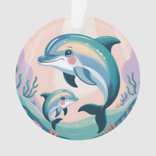Delfin-Mutter und Baby Ornament