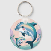 Delfin-Mutter und Baby Schlüsselanhänger (Rückseite)