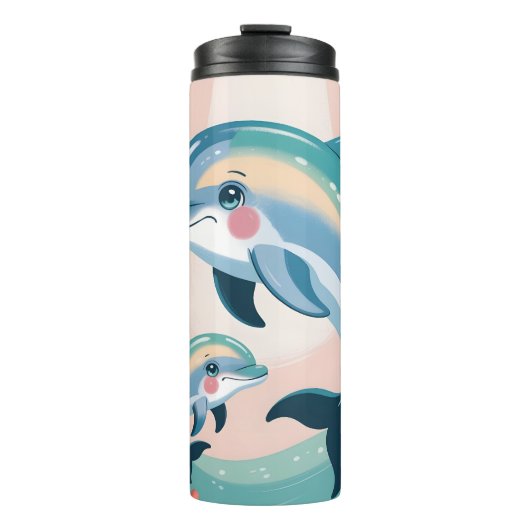 Delfin-Mutter und Baby Thermosbecher (Vorderseite)