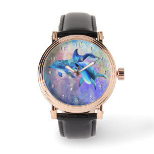 Delfin-Paar-Uhr Armbanduhr