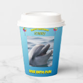 Delfin-Party-Splash Pappbecher (Vorderseite)