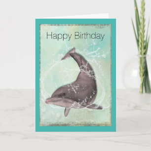 Delfin plantscht umher Froher Geburtstag Karte