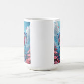 Delfin-Rosa-Valentinstag-romantischer-Ozean-Liebe Kaffeetasse (Mittel)