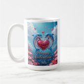 Delfin-Rosa-Valentinstag-romantischer-Ozean-Liebe Kaffeetasse (Links)