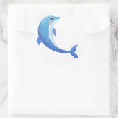 Delfin Runder Aufkleber (Tasche)
