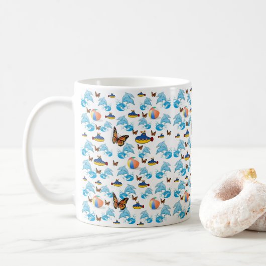 Delfin Schmetterling Tasse (Mit Donut)