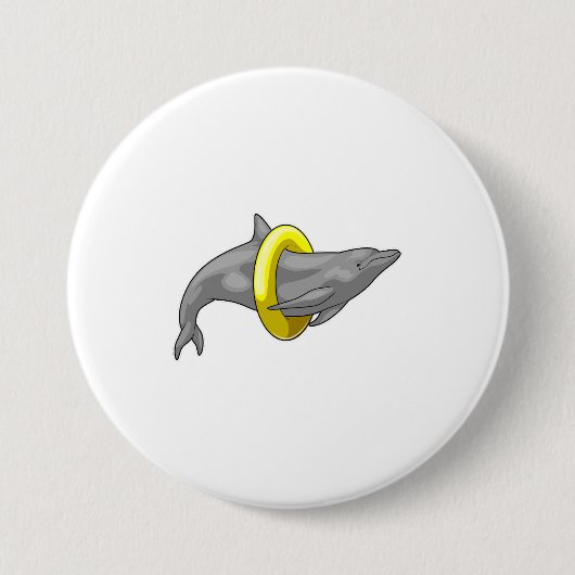 Delfin Schwimmrettungsweste Button (Vorderseite)