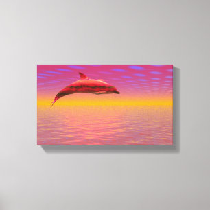 Delfin Sonnenuntergang Leinwanddruck