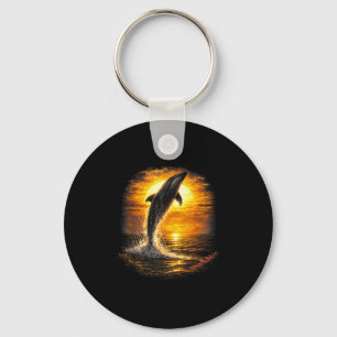 Delfin Sonnenuntergang Ozean Strand Natur Küsten V Schlüsselanhänger