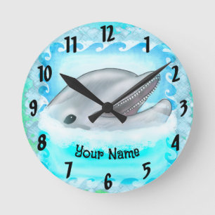 Delfin Spiel Runde Wanduhr