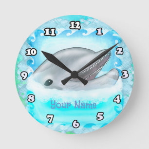 Delfin Spieluhr Runde Wanduhr