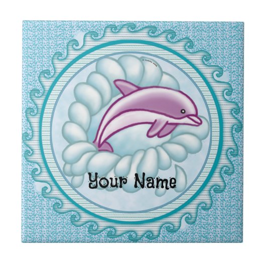 Delfin Splash Fliese (Vorderseite)