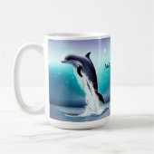 Delfin springt im Ozean Becher Kaffeetasse (Links)