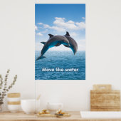 Delfin Sprung Ozean Wandkunst Sommer Splash Poster (Küche)
