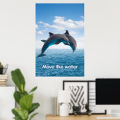 Delfin Sprung Ozean Wandkunst Sommer Splash Poster (Heimbüro)