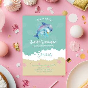 Delfin-Strand-Ozean-Baby-Party Einladung