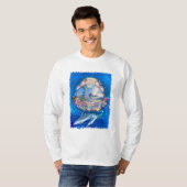 Delfin Strandparadies Langarmshirt T-Shirt (Vorne ganz)