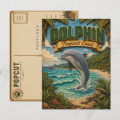 Delfin-Tropenküste POPCUT Postkarte (Vorne/Hinten)