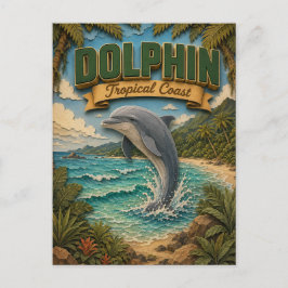 Delfin-Tropenküste POPCUT Postkarte