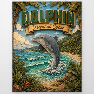 Delfin-Tropenküste POPCUT Postkarte