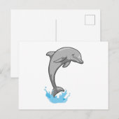 Delfin über Wasser Postkarte (Vorne/Hinten)