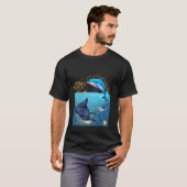 Delfin und Rochen mit Lotusblume T-Shirt (Vorne ganz)