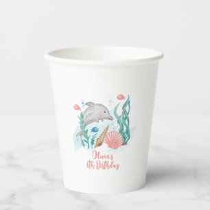 Delfin Unter dem Meer Geburtstag Pappbecher