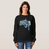 Delfin Wasserfarbe Sweatshirt (Vorne ganz)