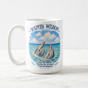 Delfin-Weisheit Wasserfarbe Ozeanszene Kaffeetasse
