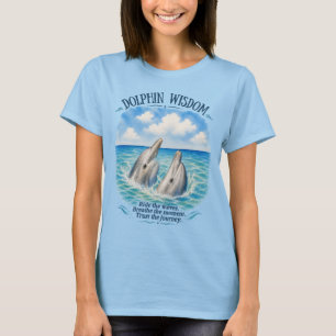Delfin-Weisheit-Wasserfarben-Ozeanszene T-Shirt