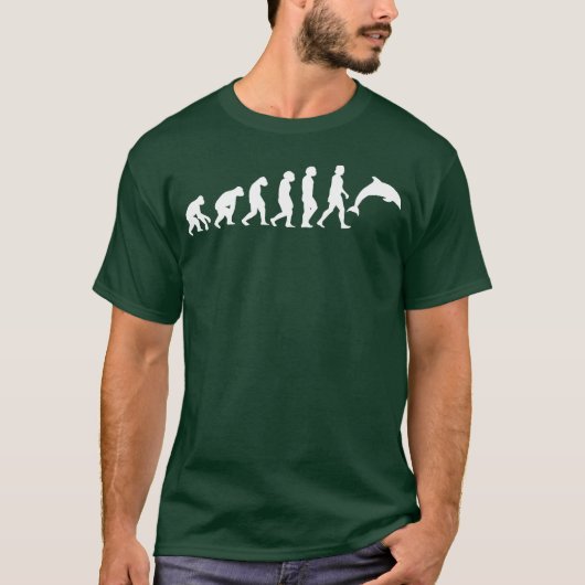 Delfin weiße Evolution Tiere Meerestiere fri T-Shirt (Vorderseite)