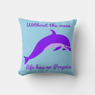 Delfin-Wurfkissen in Türkis und Lila Kissen