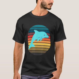 Delfin Zitat Delfin Retro Sonnenuntergang Vintage T-Shirt