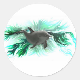 Delfinbaby Runder Aufkleber