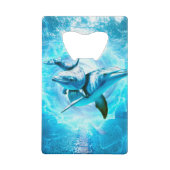 Delfinblauer Fantasie Geldbeutel Flaschenöffner (Rückseite)