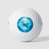 Delfinblauer Fantasie Golfball (Vorderseite)