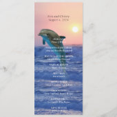 Delfine bei Sonnenaufgang Hochzeitsprogramm für de Programm (Rückseite)