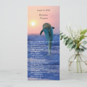 Delfine bei Sonnenaufgang Hochzeitsprogramm für de Programm (Stehend Vorderseite)