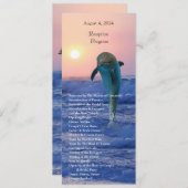 Delfine bei Sonnenaufgang Hochzeitsprogramm für de Programm (Vorne/Hinten)
