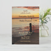 Delfine bei Sonnenuntergang Einladung zur Hochzeit (Stehend Vorderseite)