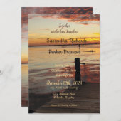 Delfine bei Sonnenuntergang Einladung zur Hochzeit (Vorne/Hinten)