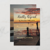 Delfine bei Sunset Response Card RSVP Karte (Vorne/Hinten)